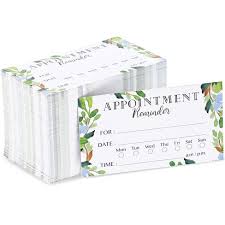 An appointment reminder text message is generally used as a courtesy for a confirmed appointment. 200 Count Appointment Reminder Cards For Business Grooming Salon Dental Office Foliage Design 3 5 X 2 Target