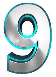 Metallic And Blue Number Nine Png Clipart Image Numbers Font Clip Art Clipart Images