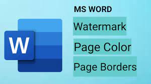 Remove a page border in word. Ms Word Insert Watermark Page Color Page Border Youtube