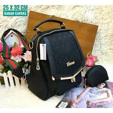 Kode 3030 tas punggung keren terbaru 2020 review tas ransel wanita original emory kali ini kita review. Jual Tas Ransel Punggung Kanvas Gucci Wanita Murah Tas Sekolah Kerja Hitam Diskon Shopee Indonesia