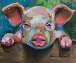 Pig A Boo 9x11 5 Pig Art Portrait Acrylic Painting On Canvas A Loose Fun Little Exercise 245 Www Karrenmgarces Com Pig Painting Art Pig Art