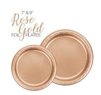 Rose Gold Baby Shower Paper Plate Set Rose Gold Birthday ...