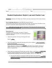 A sample of oxygen gas occupies a volume of 250. M8l1m1boylescharlesgizmo 1 Doc Name Katherine Scifers Date Student Exploration Boyles Law And Charles Law Ncvps Chemistry Fall 2014 Vocabulary Course Hero