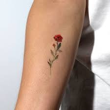 Red Rose Temporary Tattoo By Lena Fedchenko Set Of 3 Etsy Minimalist Tattoo Neck Tattoo Sleeve Tattoos