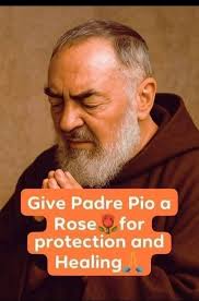 Give Padre Pio α Rose for protection and Healing.