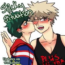 Cómic bakudeku/katsudeku español @_.kazumi 11/21/18. Sticky Situation Webtoon