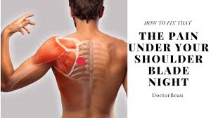 Rib pain or pain in the chest wall that feels like it comes from a rib may be caused by traumatic injury, muscle strain, joint inflammation, or chronic pain, and ranges in severity. Under The Shoulder Blade Pain How To Fix It Rib Pain Relief Youtube