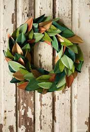Magnolia Leaf Wreath Paper Leaf Wreath Paper Wreath Diy