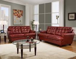 Leather coffee table tufted top sofa stores. Burgundy Tufted Top Grain Leather Modern Sofa W Options