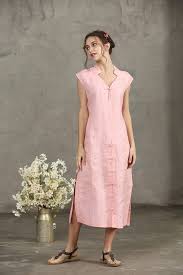 Pink Linen Kimono Dress Pink Shirt Pink Dress Linen Dress Vestidos Estilosos Vestidos Casuais Ideias Fashion