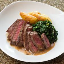 Steaks Au Poivre With Crispy Fingerling Potatoes Sauteed Kale Recipe Steak Au Poivre Recipes Bistro Food