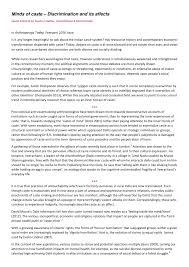 Pdf Minds Of Caste Discrimination And Its Affects