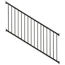 Textured black aluminum baluster railing kit. Deckorail Western Red Cedar 6 Ft Railing Kit With Black Aluminum Balusters 208372 The Home Dep In 2021 Stair Railing Kits Interior Stair Railing Black Stair Railing