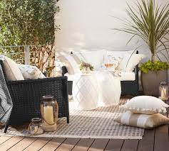 Tassel Trim Indoor Outdoor Pillows In 2021 Pottery Barn Outdoor Pottery Barn Outdoor Furniture Patio Decor