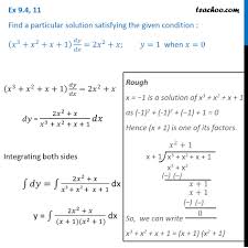 Ex 9 4 11 Find Particular Solution X3 X2 X 1 Dy Dx