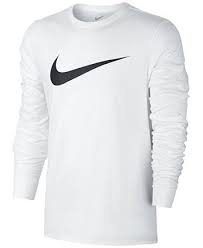 Black And White Nike T Shirt Mens Nike Mens Long Sleeve Swoosh T Shirt Macys Com Mens Outfits White Shirt Men Mens Tshirts