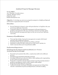 Telecharger Gratuit Assistant To A Property Manager Resume