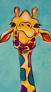 A blank card suitable for any occasion featuring a watercolour painting of a giraffe. A Picture From Kefir Https Kefirapp Com W 1970653 Animal Canvas Paintings Giraffe Art Cute Canvas Paintings