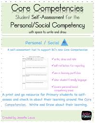 Core Competency Personal Social Self Assessment Tool With Space For Students To Write And Core Competencies Self Assessment Examples Reflective Essay Examples