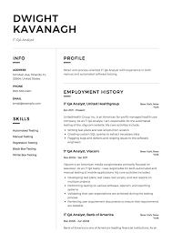 Novo resume is another online resume builder that is designed to make the process of resume creation extremely easy. It Qa Analyst Resume Example Template Sample Cv Formal Design Creative Free Download In Pdf Resume Examples Free Resume Examples Resume Guide