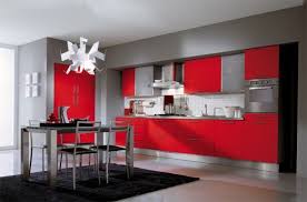 Modern Decor And Designs In Shades Of Red Are Increasingly Gaining Popularity And This Is No Except Red Kitchen Decor Red Kitchen Cabinets Kitchen Design Color