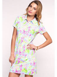 Ibkul Casey Seafoam Print Short Sleeve Shirt Dress Seafoam