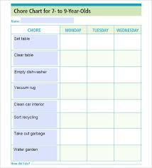 22 Chore Chart Template Free Pdf Excel Word Formats