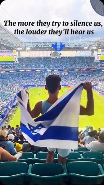 Argentina fans were seen raising the Israeli flag during their World Cup match against Egypt
