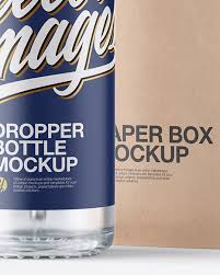Download 15ml Clear Glass Dropper Bottle W Kraft Box In Bottle Mockups On Yellow Images Object Mockups PSD Mockup Templates
