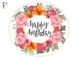 Rose Gold Happy Birthday Cake Topper Printable Edible Image Cake Topper Happy Birthday 8 In Round Flower Topper Venue And Birthday Cake Topper Printable Happy Birthday Floral Edible Image Cake Topper