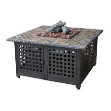 Fire pit glass rocks at lowes. 42 Propane Gas Fire Pit With Slate Mantel Swimm Pools Inc
