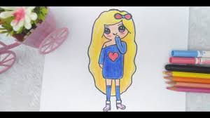 تعليم رسم بنت كيوت شعرها طويل وتلوينها للاطفال how to draw acute girl youtube