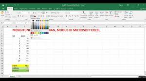 Matematika terapan modus mean median varian simpangan baku regr. Menghitung Mean Median Modus Dengan Ms Excel Youtube