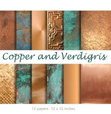 Copper And Verdigris Digital Papers 12 Digital Printable Etsy Copper Colour Palette Copper Colour Scheme Color Schemes Colour Palettes