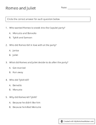 Romeo And-Juliet-Study-Questions | Pdf