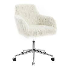 linon fiona white transitional adjustable height swivel desk chair lowes com in 2021 white office chair cheap desk chairs upholstered office chair