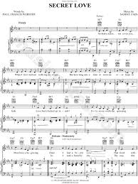 (melody same as verse) a amaj7 a amaj7 a f#m bm e bm e bm e e e7 a amaj7. Doris Day Secret Love Sheet Music In Eb Major Transposable Download Print Sku Mn0041614