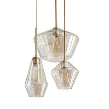 Kitchen glass pendant light antique copper champagne gold. Luolax Champagne Gold Glass 3 Heads Hanging Pendant Light Flush Mount Ceiling Light Fixture Modern Glass Lamp Chandelier Errandz
