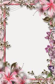 Pin By Rita De Cassia Coelho On Scrapbook Flower Frame Flower Border Floral Border Design