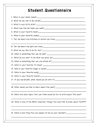 Student Questionnaire Pdf Student Questionnaire Student Survey First Day Of School Activities