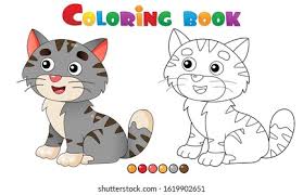 Gambar mewarna kucing ~ pada kesempatan kali ini kami akan memberikan gambar. Coloring Page Outline Cartoon Striped Cat Stock Vector Royalty Free 1619902651