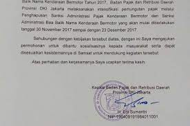 Nah untuk contoh surat permohonan pengalihan itu sendiri ada beberapa contohnya. Bagi Yang Telat Bayar Pajak Besok Pemprov Hapus Denda Pajak Kendaraan Gridoto Com