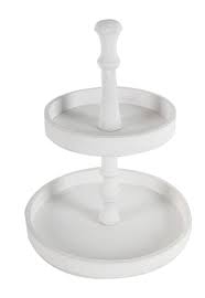 Nothing's worse than having clutter on your counter tops. New Beautiful Unique Design White Serving Two Tier Tray Serving Trays Home Garden