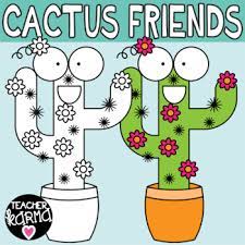 These friendly cacti are spine free and require no water! Cactus Clipart Happy Friends By Teacher Karma Tpt