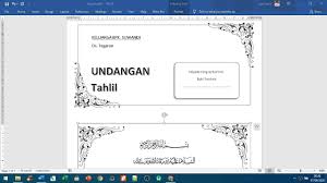 Contoh surat undangan tahlil 40, 100, 1000 hari (haul) aneka sharing: Tips 10 Membuat Undangan Tahlil Menggunakan Microsoft Word 2016 Youtube