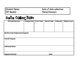 data collection template for special education teachers