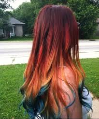 You can't apply red dye directly because you can end up with purple or violet hair. Red Hair With Blue Ombre Novocom Top