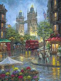Rainy Days Of London Colored Bella Arte Gallery Artpainting Art Pictures London Art Kinkade Paintings