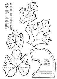 Pumpkin Stem And Leaf Pattern Fall Sewing Pumpkin Applique Fall Quilts