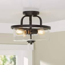 Kyree 2 Light Semi Flush Mount Farmhouse Light Fixtures Light Fixtures Flush Mount Flush Lighting